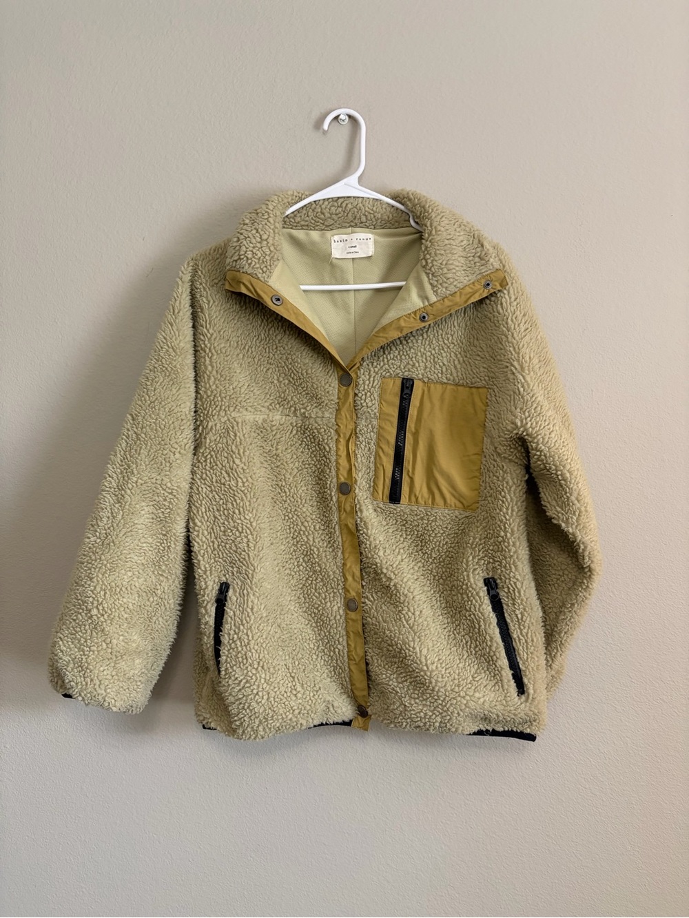 Basin +‎ Range Women's Pile Sherpa Snap Jacket Size XS Zipper Pockets oversized